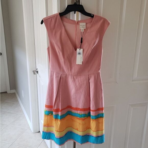 Anthropologie x Tracey Reese Plainterly sunset Skater dress Size 4 NWT - Picture 1 of 9